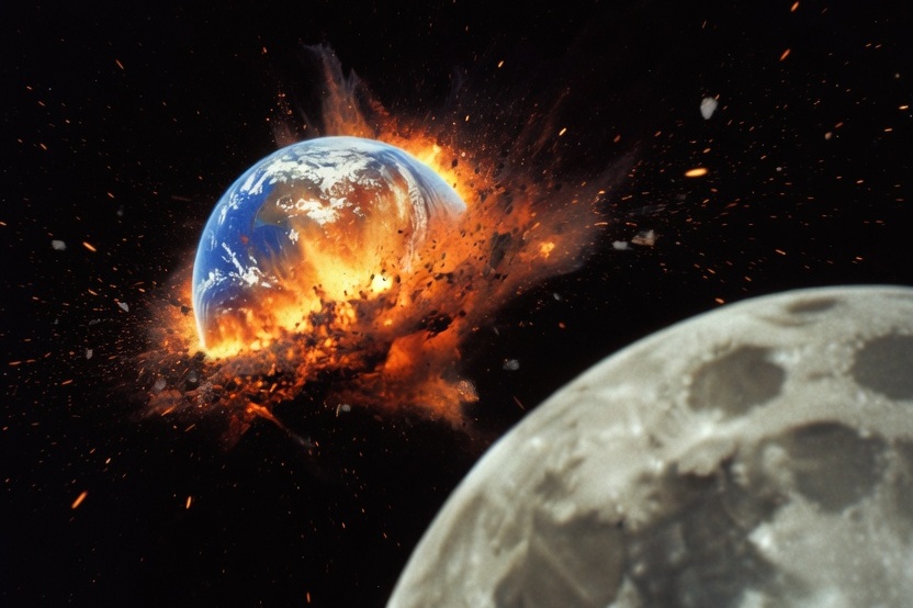 Entire Earth Explodes - Haha! April Fools you Moron. You totally believed it too