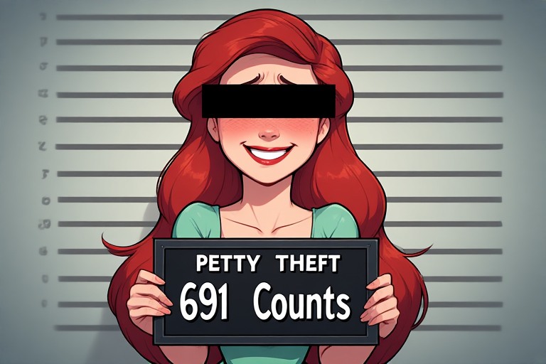 What's that Word Again? Thief - Mermaid Charged with 691 Counts of Petty Theft